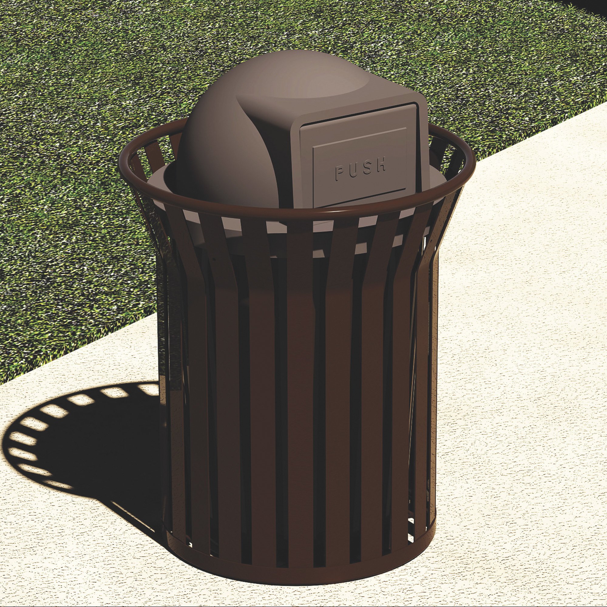 Pilot Rock Steel Trash Receptacle — 28in.W x 42in.H